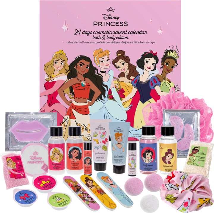 Kalendarz adwentowy Disney Princess z kosmetykami